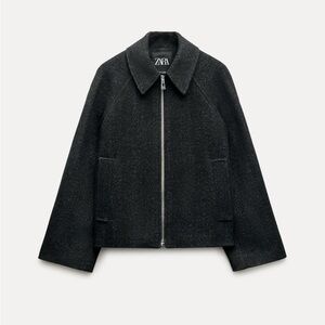 ZIPPERED WOOL BLEND JACKET ZW COLLECTION